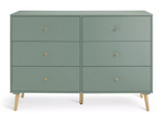 Otto 6 Drawer Chest Green | Bedroom Storage Chest of Drawers