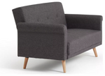 Habitat Evie 2 Seater Fabric Sofa in a Box - Charcoal| Compact Living Room Couch