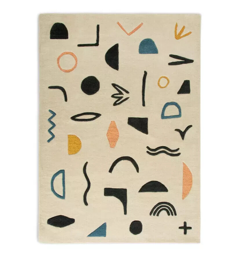 Habitat Symbols Wool Rug - Multicoloured - 120x170cm