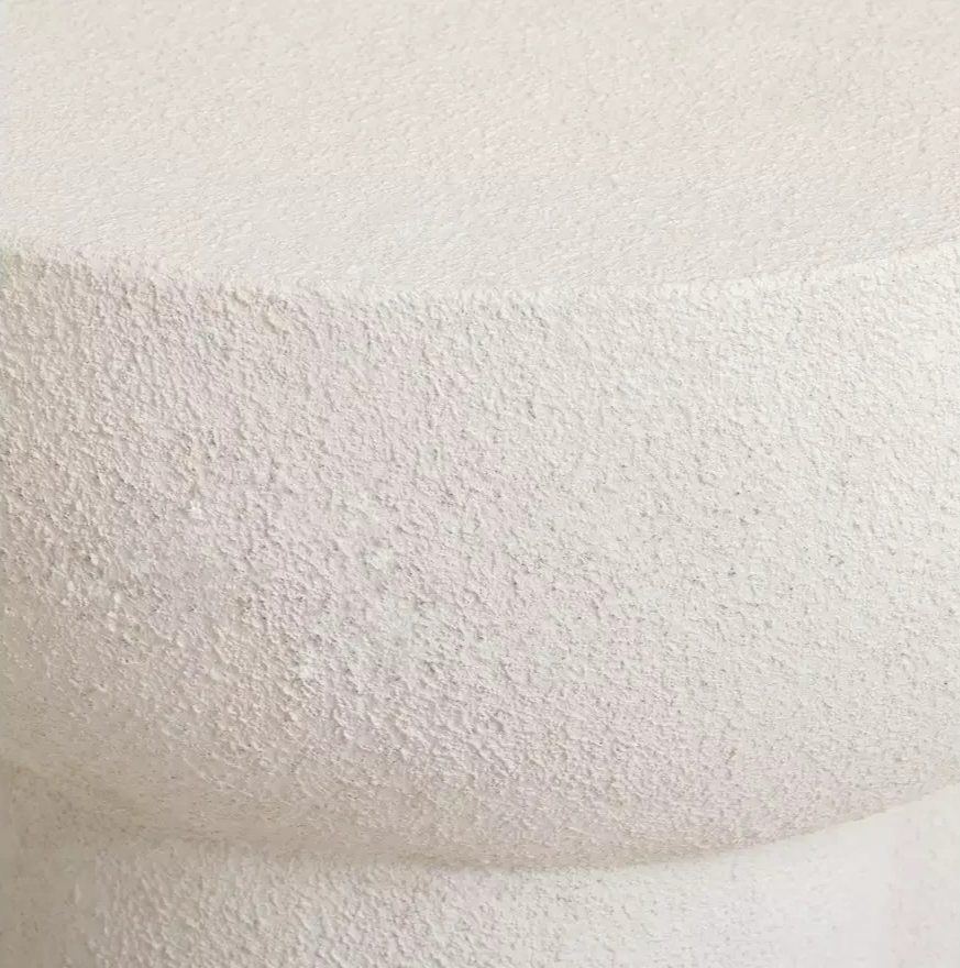 Palma Round Concrete Effect Garden Side Table White | Outdoor Patio Side Table F