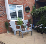Home Baltimore 2 Seater Plastic Garden Bistro Set | Outdoor Patio Table & Chairs