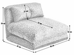 Lexi Single Fabric Chairbed Black Blue Convertible Sofa Guest Bed