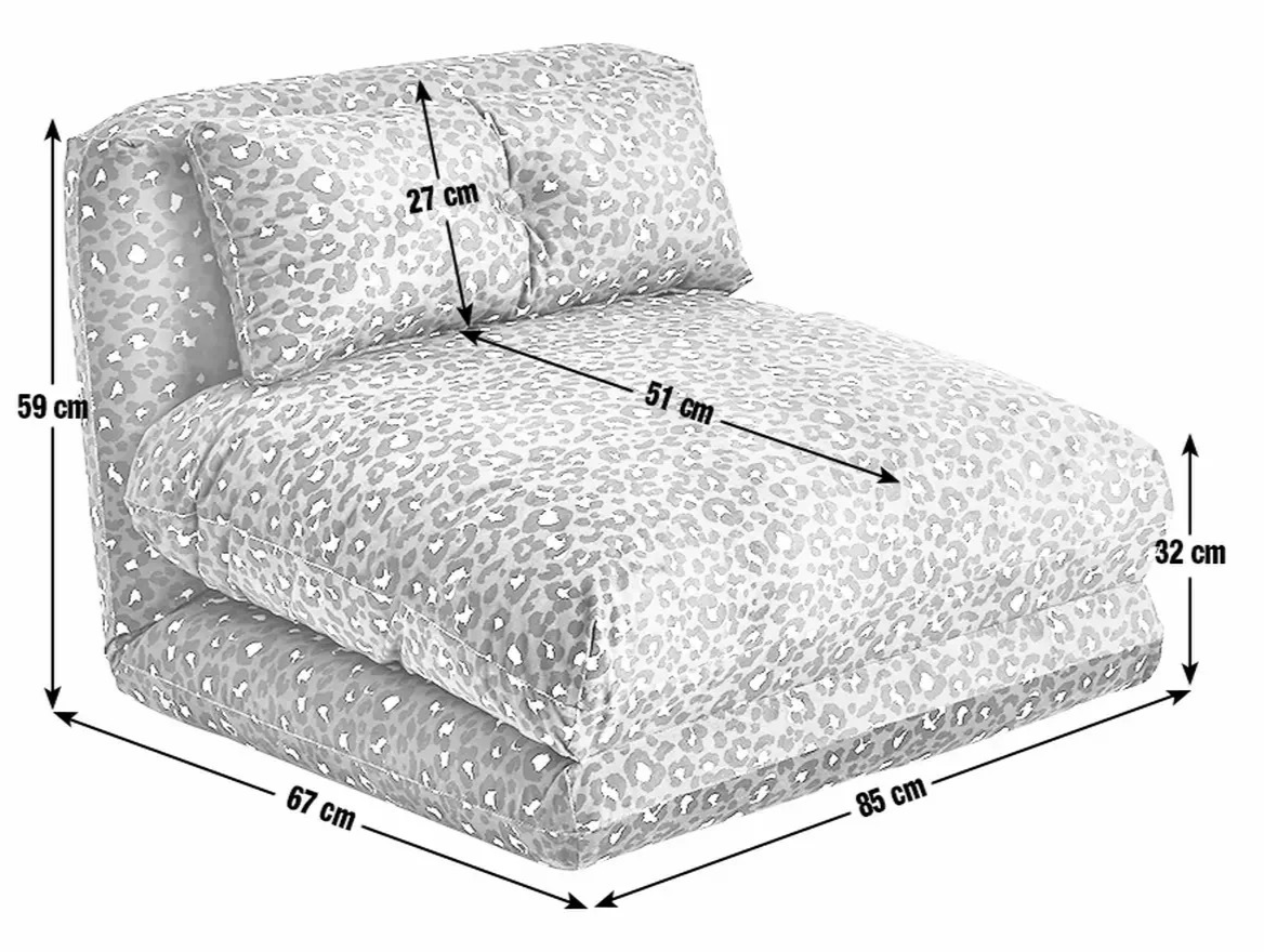 Lexi Single Fabric Chairbed Black Blue Convertible Sofa Guest Bed