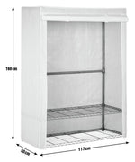 Home Double Heavy Duty Covered Rail - Grey | Clothes Garment Storage Rack Stand