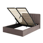 Home Pandora Small Double End Lift Ottoman Bed - Taupe | Organized Sleeping Area