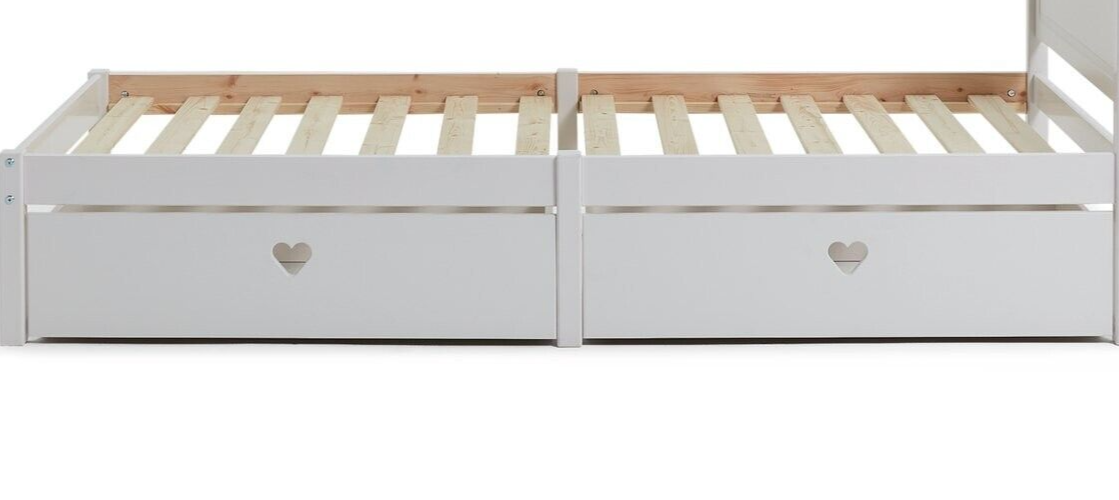Home Mia Solid Wood 2 Drawers - White | White Bedside Cabinet Girls Bedroom