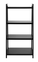 Home 4 Tier Bathroom Storage Shelving Unit Black | Freestanding Organiser Rack