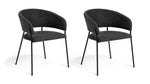 Habitat Sawyer Pair of Fabric Dining Chairs - Charcoal