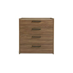 Oldham Wide 4 Drawer Chest - Walnut | Space-saving Bedroom Storage
