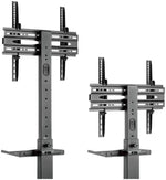 ProperAV Mobile TV Stand on Wheels Up to 55 Inch Black | Adjustable Rolling Cart
