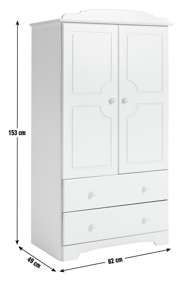 Home Nordic 2 Door 2 Drawer Wardrobe - White | Scandinavian Interior Style