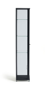 Home 4 Shelf 1 Door Display Cabinet - Black | Minimalist Interior Look