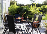 Hereford Folding 6 Seater Metal Patio Set - Black ( No Parasol )