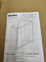 Home Malibu 4 Door 3 Drawer Mirror Wardrobe - Grey (B Grade)