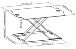 ProperAV Slim Profile Stand Up Desk Workstation - White | Adjustable Office Tabl