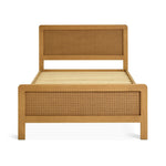 Kids Single Rattan Bed Frame - Oak Stain | natural rattan bed kids