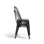 Industrial Pair of Metal Dining Chairs-Matt Black | Industrial dining chairs