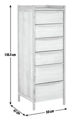 Derwent 6 Drawer Tallboy - Oak | Vertical dresser