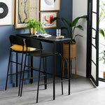 Stella Metal Bar Table & 2 Black Bar Stools