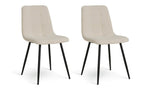 Cobin Pair of Boucle Dining Chairs - White | Comfortable white boucle chairs