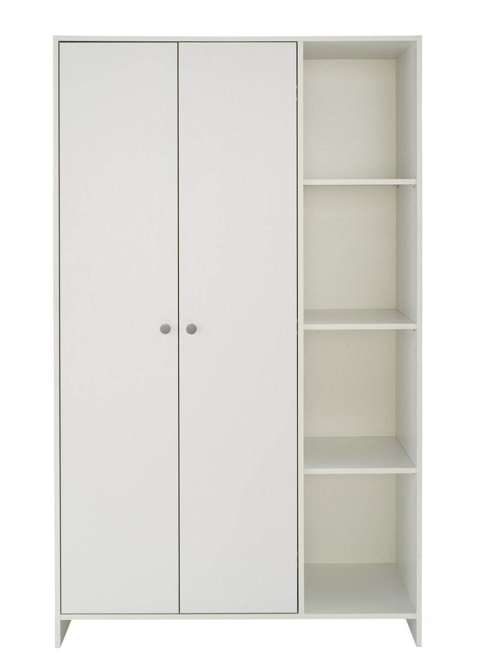 Home Seville 2 Door Open Shelf Wardrobe - White (B Grade 1113.)