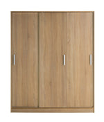 Home Nova 3 Door Sliding Wardrobe - Oak | Spacious Clothing Organization