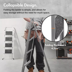 VonHaus 4 Tread Foldable Step Ladder | Folding Household Stepladder