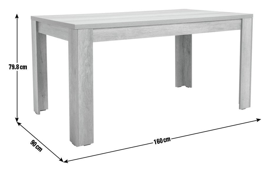 Home Preston 6 Seater Dining Table - Natural | Dining table for large kitchen