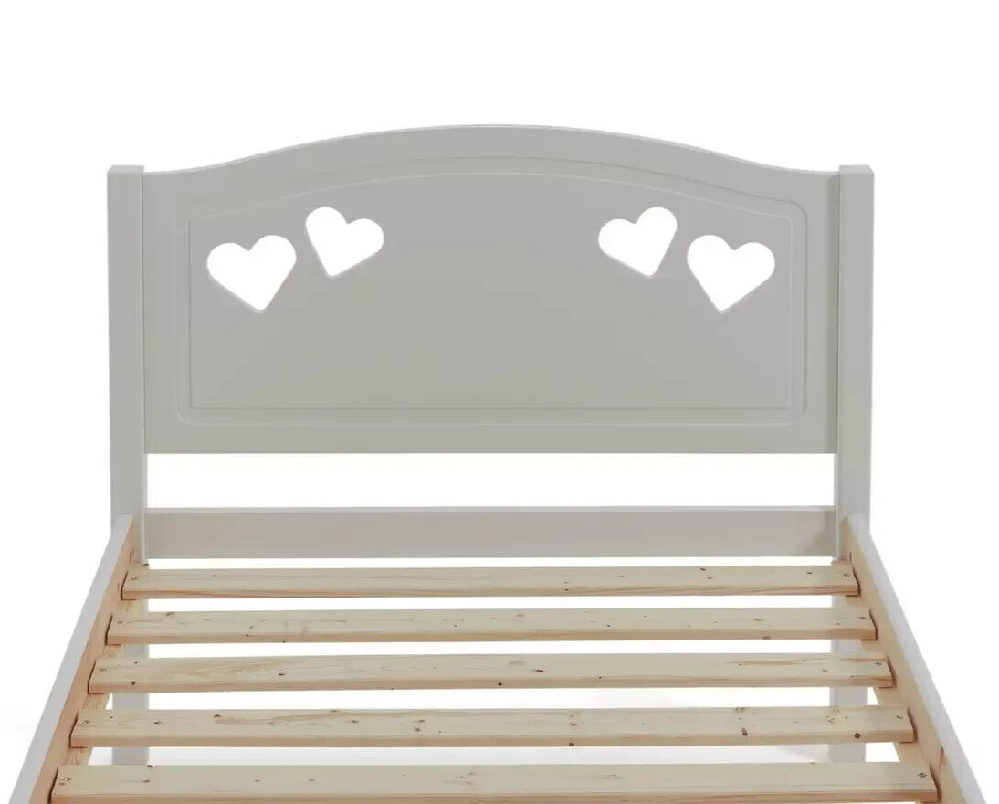 Mia Single Bed Frame - White With Memory Foam Mattress