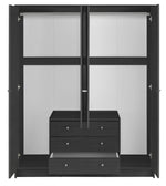 Home Malibu 4 Door 3 Drawer Wardrobe - Black Oak Effect (B Grade)