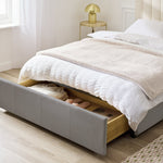 Home Pandora Double Drawer Storage Bed Frame - Grey | Space-saving bed, storage