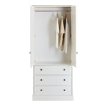 Home Kensington 2 Door 3 Drawer Wardrobe - Ivory | Elegant Bedroom Furniture