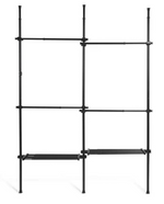 Double Adjustable Ceiling Clothes Rail Black | Hanging Garment Storage Rack