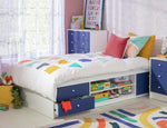 Malibu Storage Cabin Bed - Blue & White | Compact kids bed with underbed storage