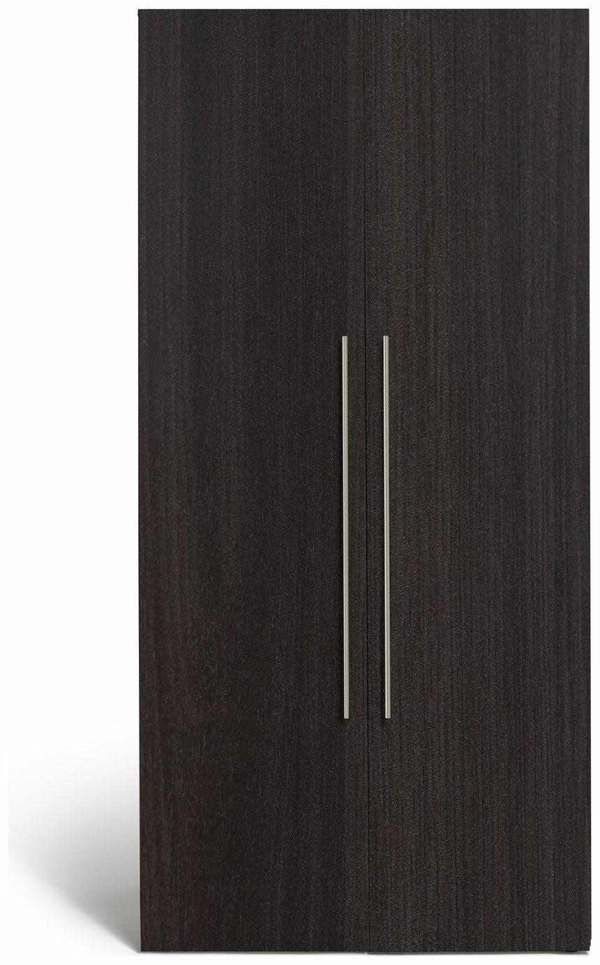Atlas 2 Door Wardrobe - Black & Brown | Contemporary 2-door wardrobe