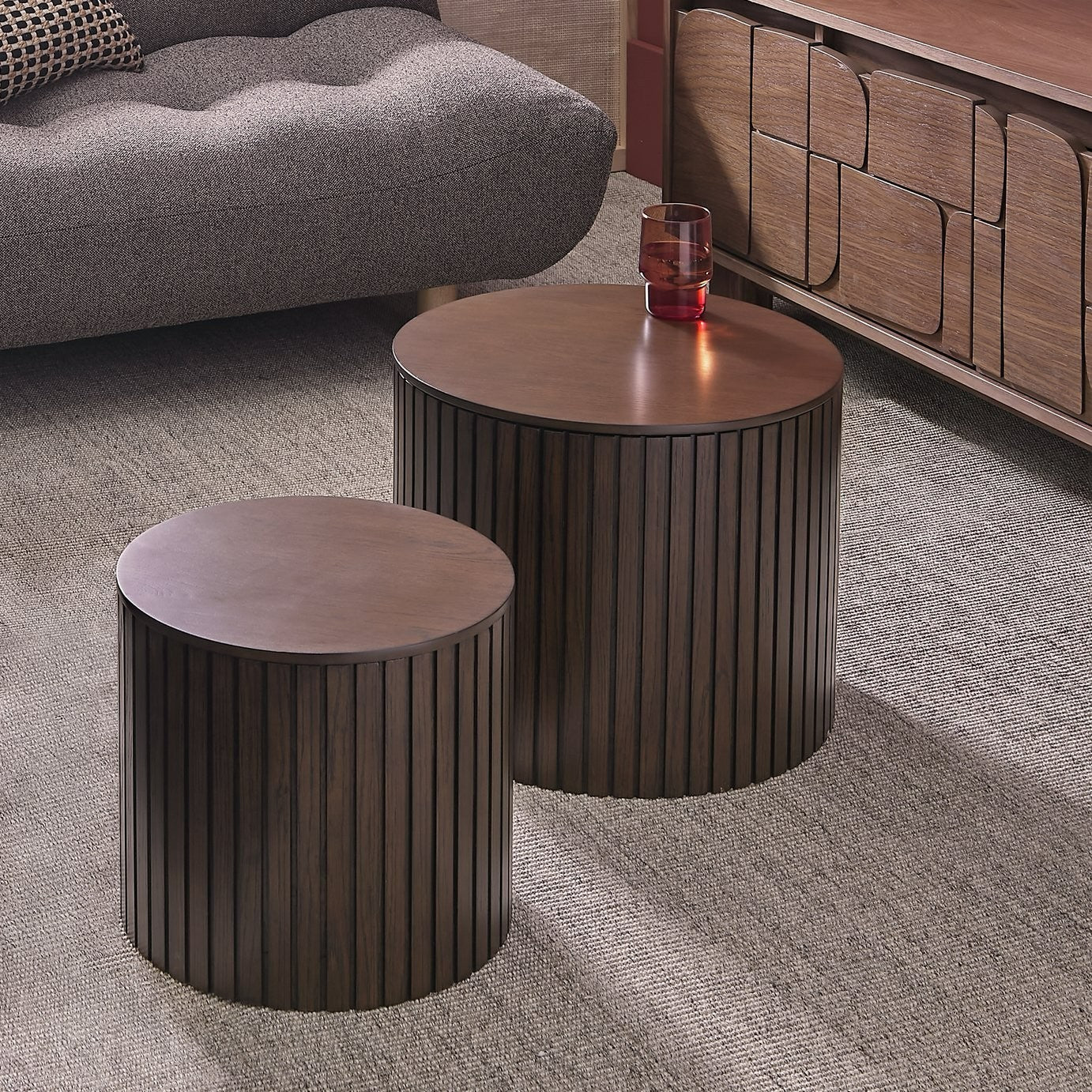 Engel Nest of Coffee Table - Walnut | Space-Saving Living Room Furniture