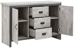 GFW Boston 2 Door 3 Drawer Sideboard - Grey | Modern Living Storage
