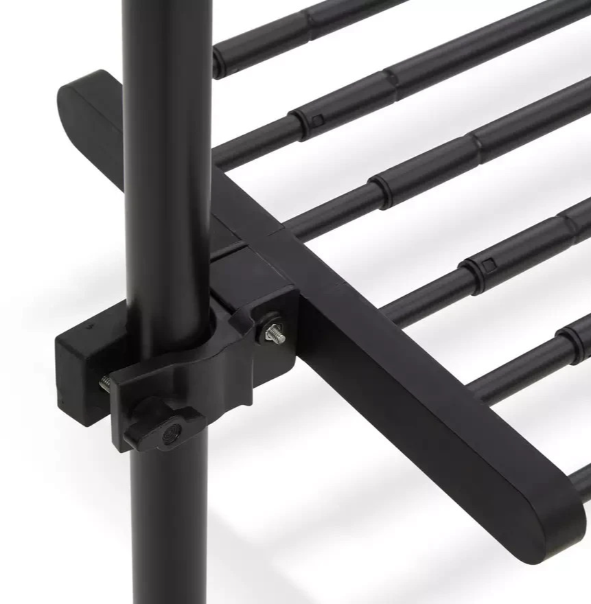 Double Adjustable Ceiling Clothes Rail Black | Hanging Garment Storage Rack