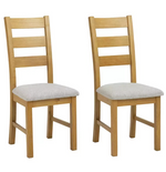 Ashwell Pair of 2 Oak Dining Chairs - Natural (B Grade)