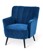 Home Liora Velvet Armchair Navy | Modern Living Room Accent Chair Furniture