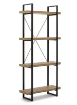 Habitat Loft Living Tall Steel Bookcase - Oak