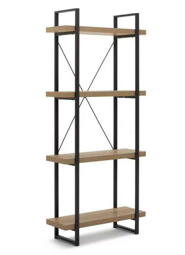 Habitat Loft Living Tall Steel Bookcase - Oak