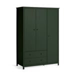 Brooklyn 3 Door Wardrobe - Green | Spacious Clothing Organization