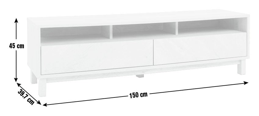 Fynn 2 Drawer TV Unit - Oak | Contemporary Media Furniture