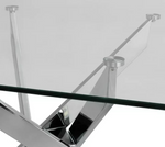 Blake Glass 6 Seater Dining Table - Chrome (B Grade 1057)