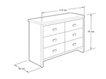 Boston Grey Wood Effect 3+3 Drawer Chest of Drawers | Bedroom Storage Furniture