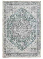 Vintage Effect Blue Rug | 160x230cm | Vintage Living Room Bedroom Area Rug Carpe