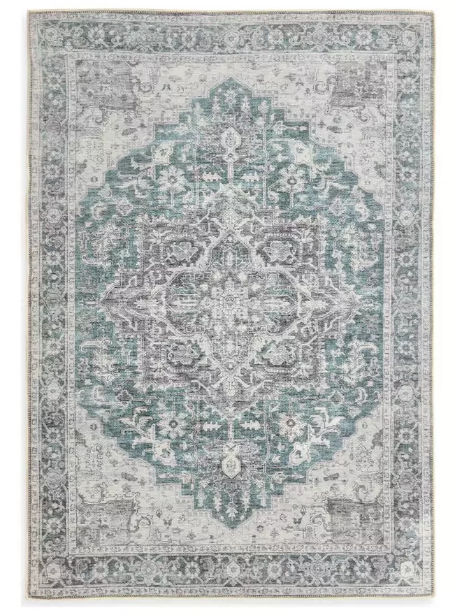 Vintage Effect Blue Rug | 160x230cm | Vintage Living Room Bedroom Area Rug Carpe