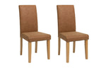 Home Pair of Faux Leather Dining Chair - Tan | Comfy and relaxed dinning chairs