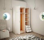 Wiktoria 3 Door 3 Drawer 3 Cupboard Wardrobe - White